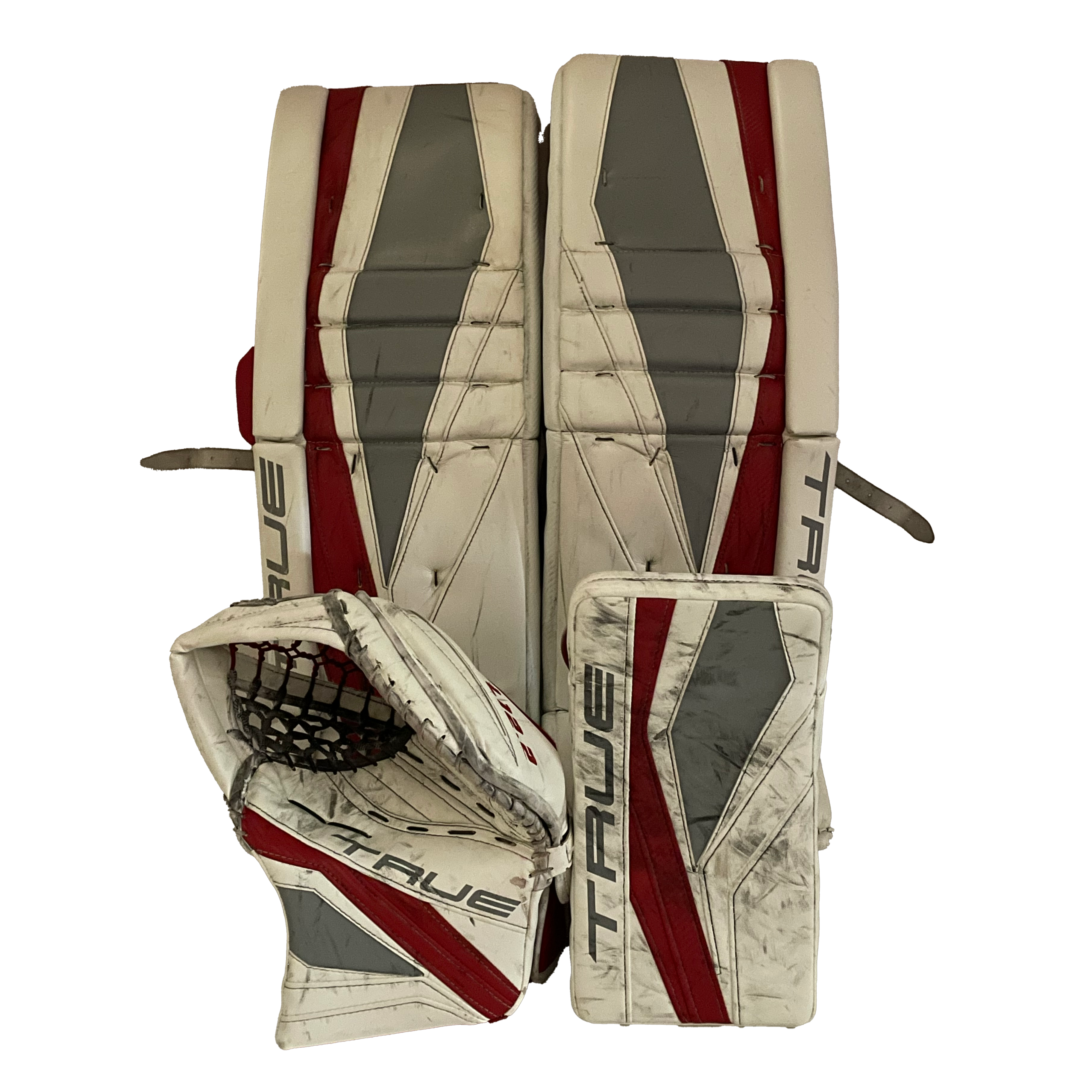 True L12.2 - Ensemble de gardien de but complet Pro Stock d'occasion (blanc/rouge)